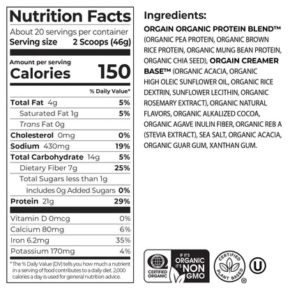 Organic Protein? Plant Based Protein Powder - Cookies 'n Cream